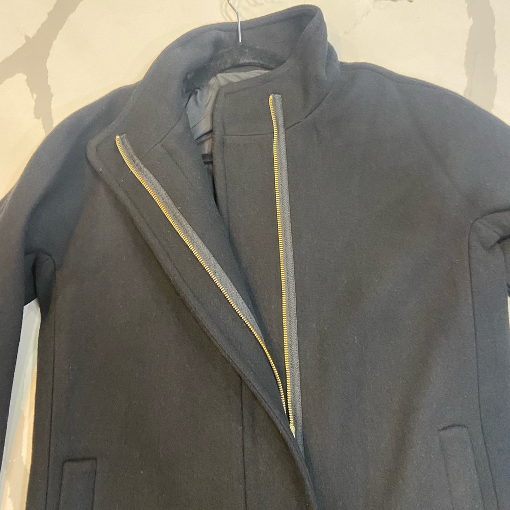 NWT JCrew Black wool blend city coat.  Size 10 sold out. - Picture 4 of 16